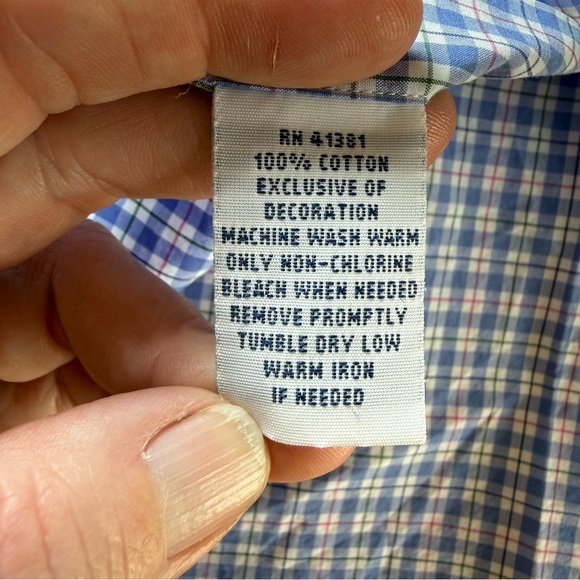 Polo Ralph Lauren Mens Medium Blue Plaid Cotton Oxford Button Down Shirt Preppy - Picture 7 of 8